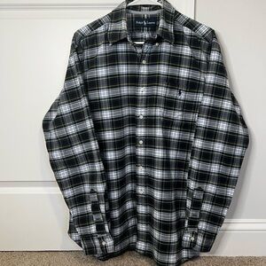 Polo Ralph Lauren Shirt Men’s Large Blue Plaid Long Sleeve‎ Button Up Cotton
